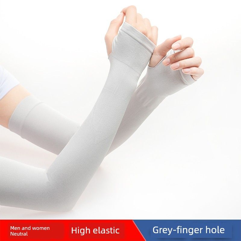 

Ice Sun Protection Women Men s Oversleeve UV Arm Guard Arm Sleeves Ice Silk Summer Sleeve Cycling Gloves for Men Grey 5 pairs All yards