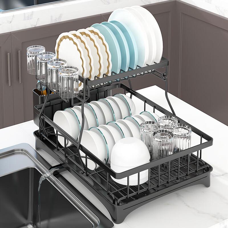 

Modern Aluminum Sink Side Dish Drainer Rack
