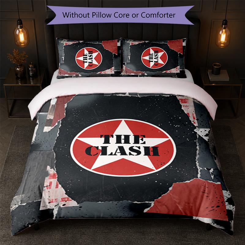 The Clash Print 3Pcs Bedding Set Duvet Cover With Two Pillowcases Soft Bed Linen For Household Bedroom