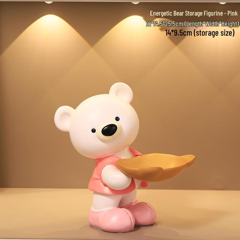 

Adorable Bear Resin Decoration for Entryway Key Storage