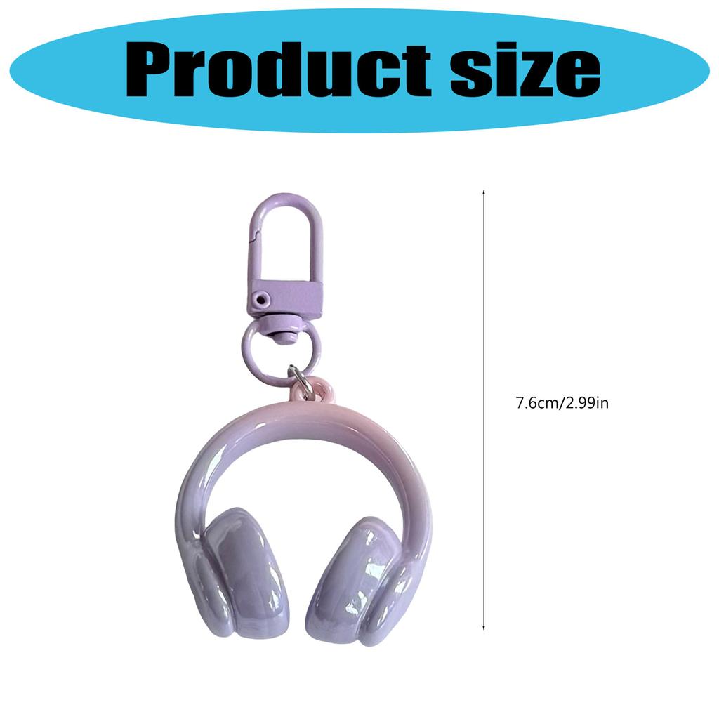 Stylish 3D Headphone Keychain Bag Pendant for Backpacks User Friendly Resin Creative Gift for Friends and Students