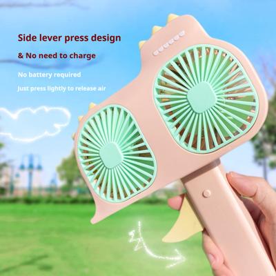 Mini Portable Fan Manual Hand Pressed Handheld Fan Double Head Personal Cooling Fan for Travel Office Outdoor Women Men Kids