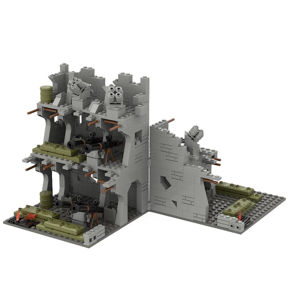 Military Scene Ruined Battlefield MOC Building Blocks Boy 496pcs Assembly War Abandoned Base Educational Model Bricks Toys Gifts