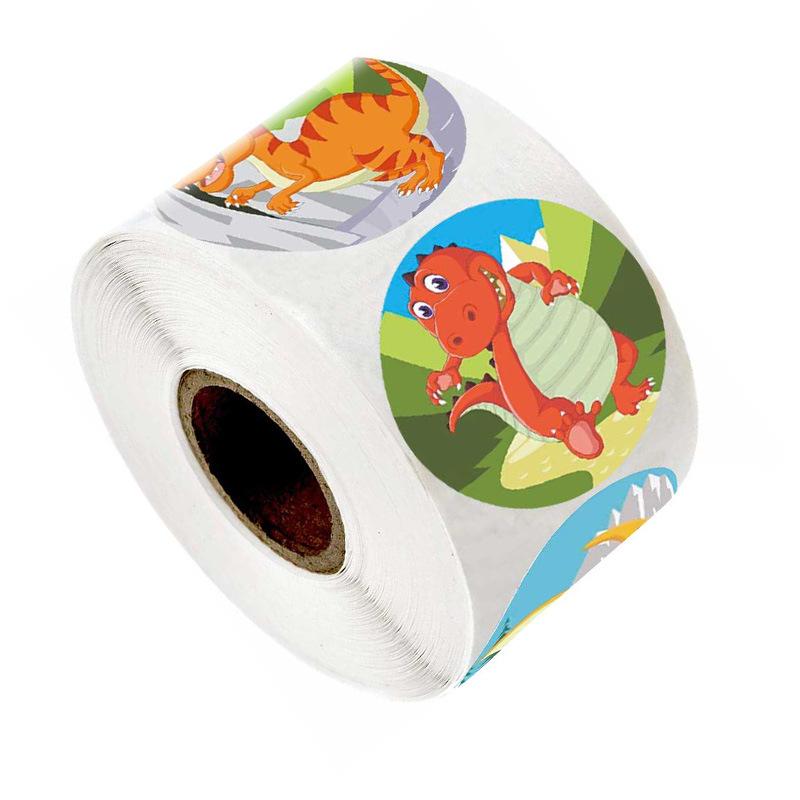 50-500pcs Animals cartoon Stickers for kids classic toys sticker school teacher reward sticker Various Dinosaur designs 1 inch