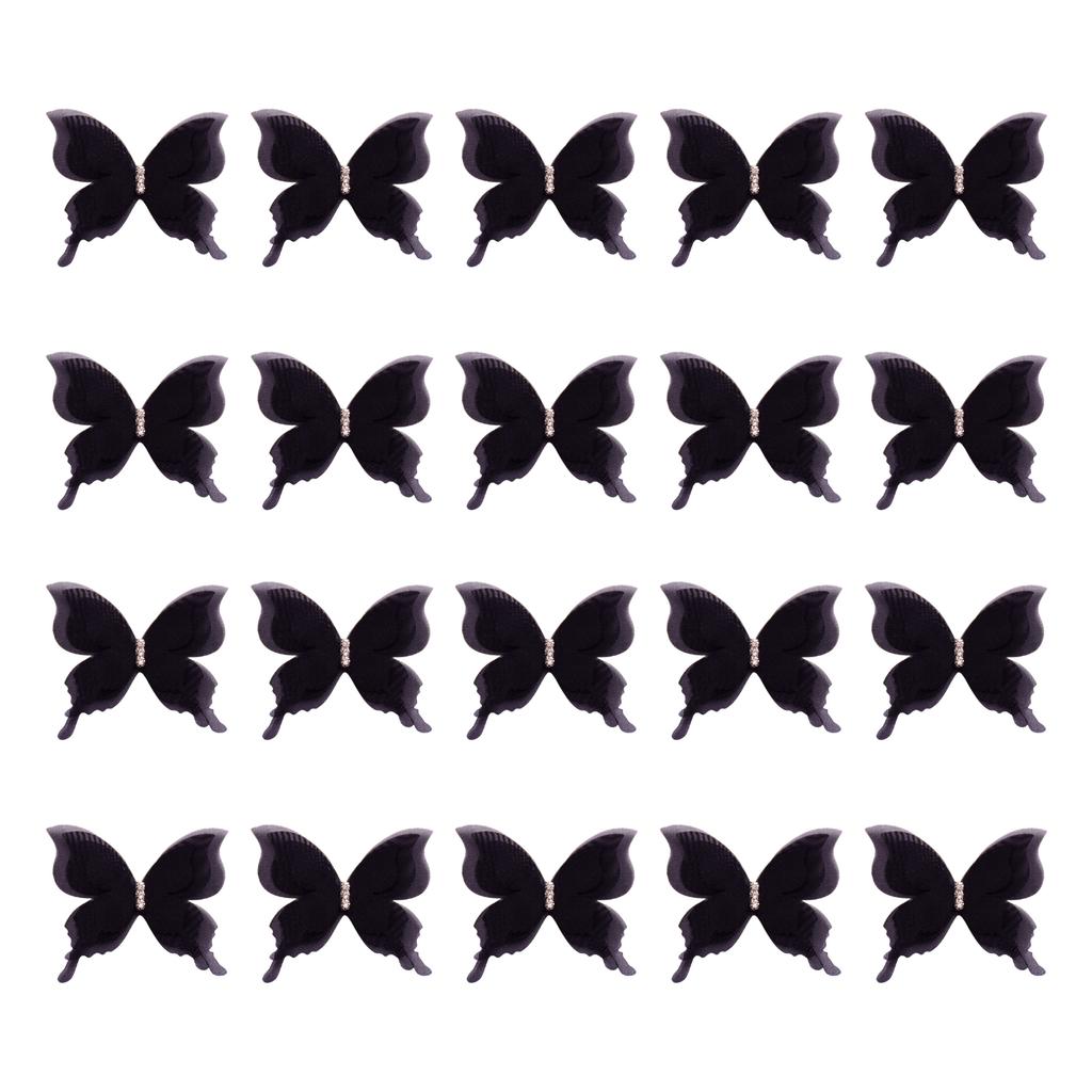 20PCS Embroidery Butterfly Appliques Sew On Patches for Sewing Craft Wedding Dress Clothing Decoration Hair Accessories