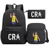 Primary And Secondary School Students Schoolbag Three-Piece Football Player Star Peripheral Printing Children'S Backpack