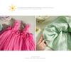 Rochie de Plajă Summer cu Bretele din Plasă și Flori 3D pentru Fete Dulci - Fustă Pufoasă de Prințesă pentru Bebelușe.