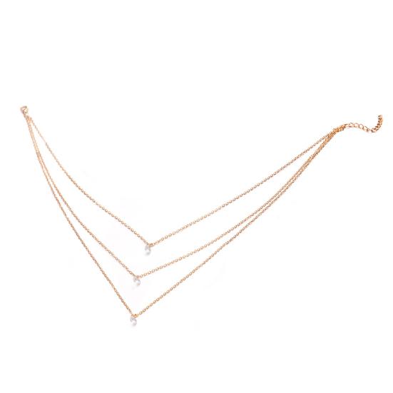 Multi-layer Party Date Jewelry Women Three Rhinestones Choker Necklace