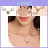 Elegant Korean Style Titanium Steel Necklace With Antler Charm For Women