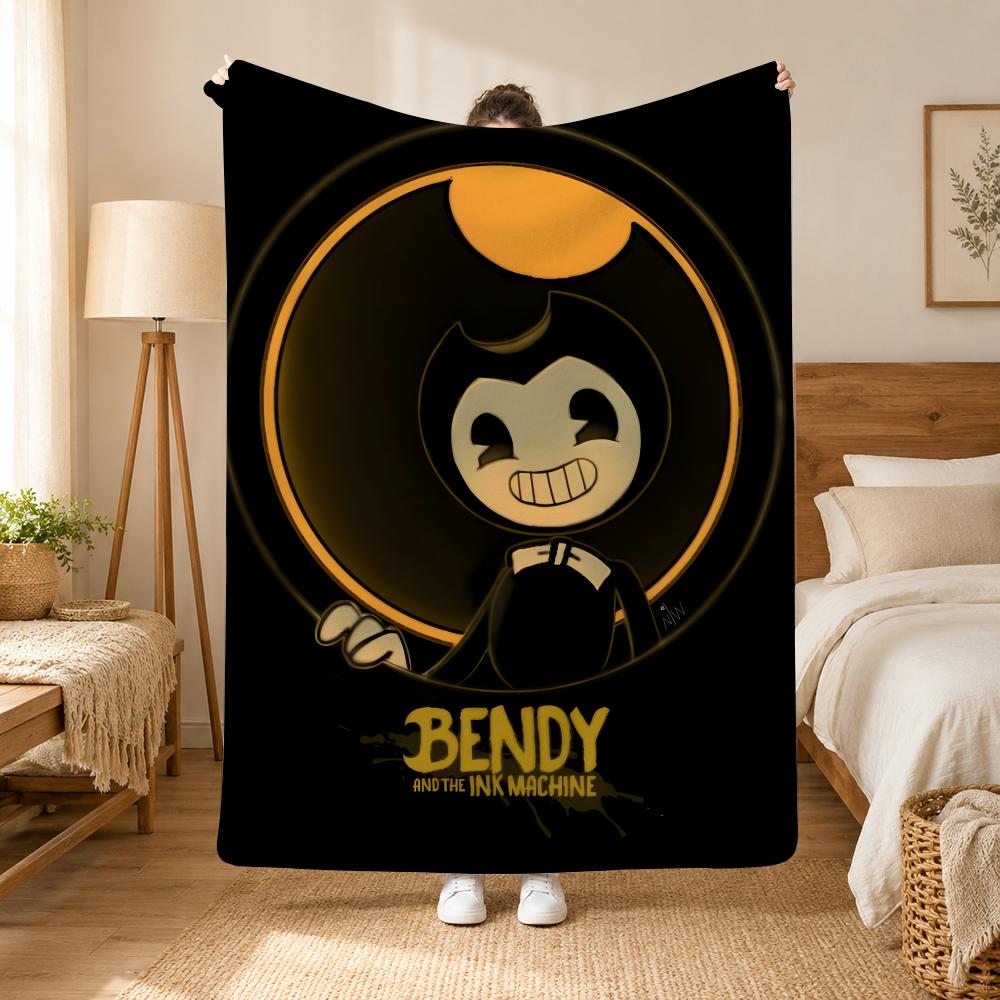Bendy and the Ink Machine Game Throw 240g Flannel Blanket, Suitable for Sofas, Beds, Offices,  Exquisite Gift Blankets
