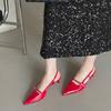 Fashion Bailamos 2024 Fashion Brand Design Buckle Women Pumps Point Toe Slip On Work Shoes Low Heel Spring Autumn Party Wedding Shoes Mu