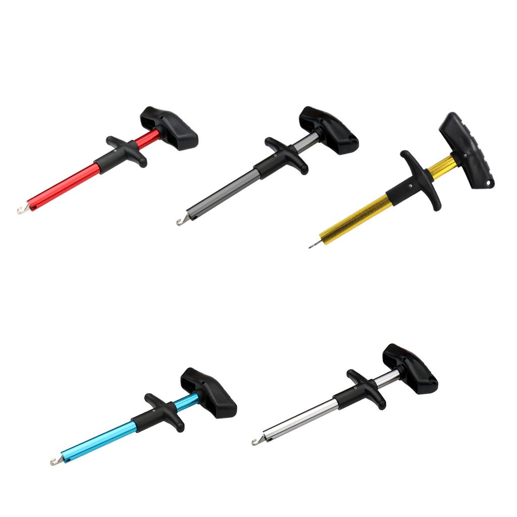 Tragbares Angelhakenlöser-Werkzeug Fischhaken-Trenner Aluminiumlegierung Hakenlöser T-förmiger Hakenzieher Einfach zu bedienen