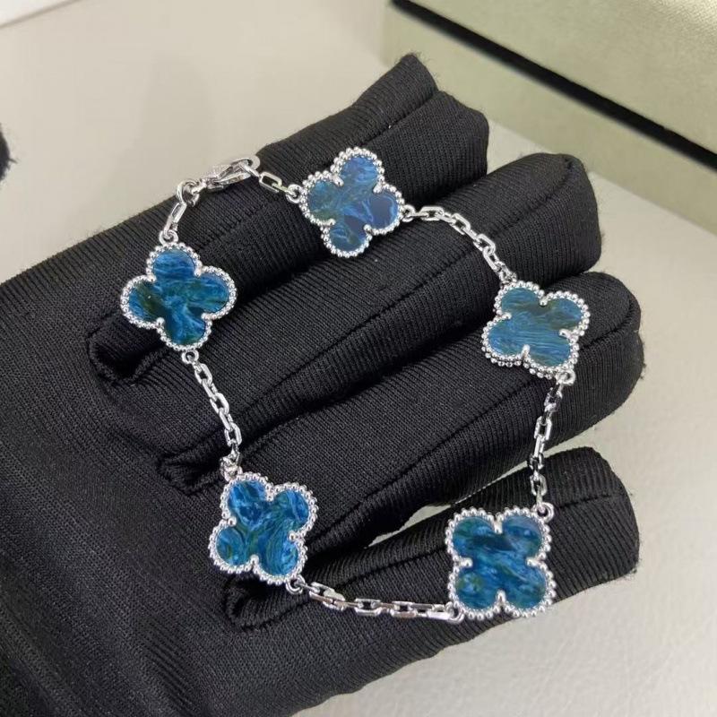 Exquisite Four-leaf Clover Bracelet for Women Five-flower Bracelet Double-sided Natural White Mother-of-pearl and Carnelian Bracelet