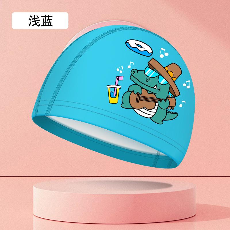 New Cartoon Swimming Caps for Boys Girls PU Waterproof Comfortable Kids Swim Caps Ear Protection Printed Children Swimming Caps