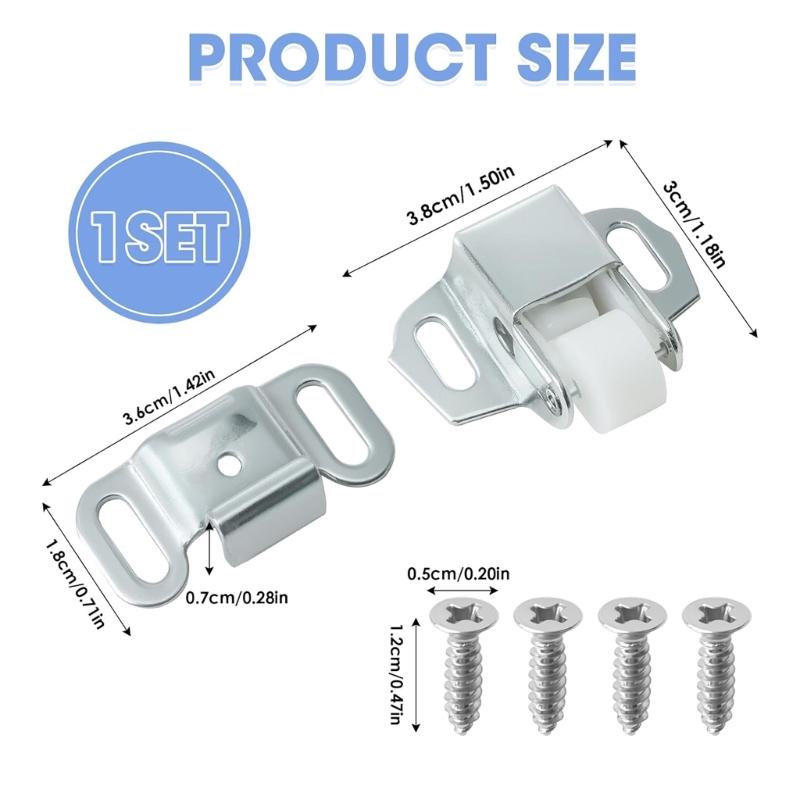 20Pcs Quiet Roller Latches Zincs Alloys Mailbox Replacement Roller Catches Latches for Mailbox Door Cabinet Closing Closures