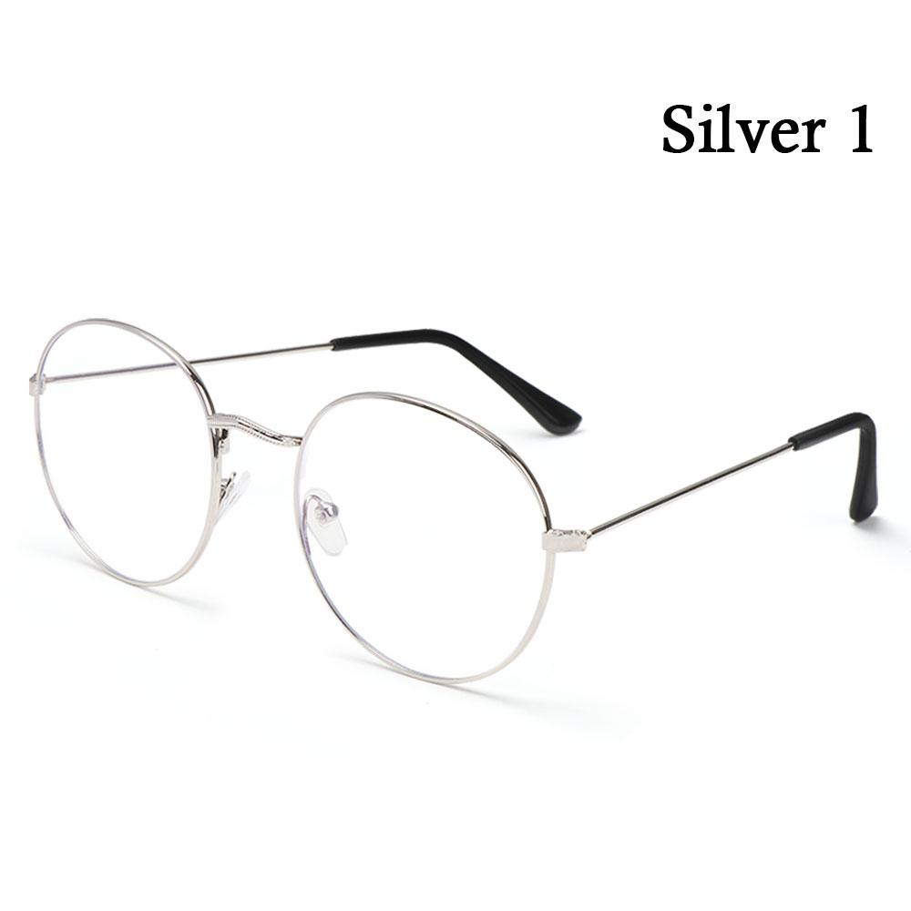 Metal Anti-Blue Light Glasses Women Men Vintage Round Frame Eye Protection Ultra Light Eyeglasses