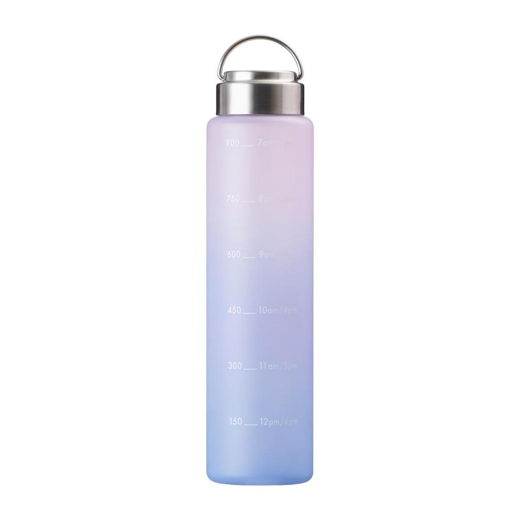 Atlas Water Bottle, 1000ml (1 Liter), Direct Drinking, with Measuring Tape, Time Marker, Handle, Lightweight, Easy To Clean, Wide Mouth, Large