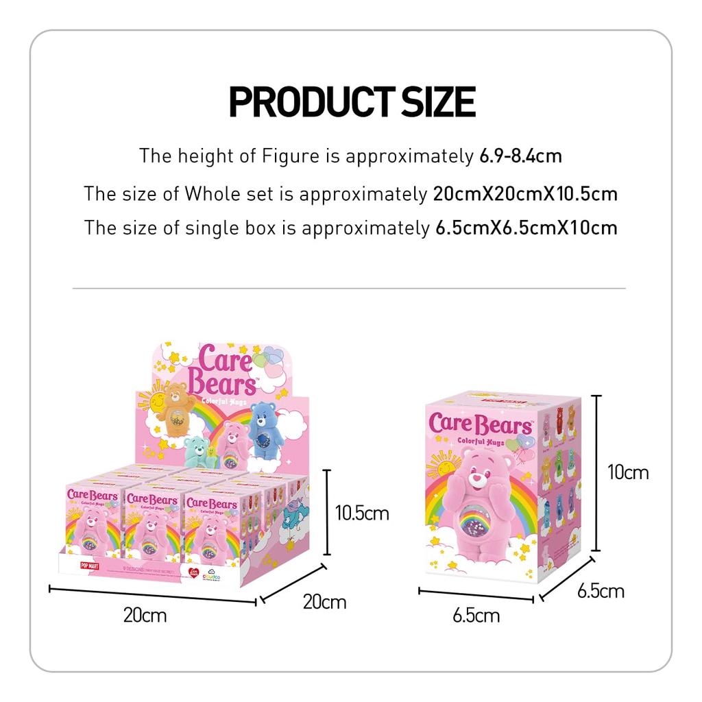 POP MART Care Bears Colorful Hugs Series Pop Mart Gachapon Blind Box Figure Plastic Model Premium Toy PVC Soft Vinyl Original Character Birthday Gift