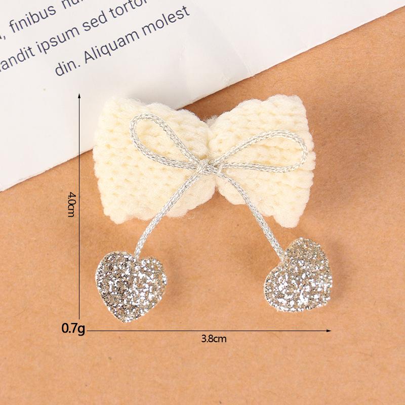Milk Coffee Bow-Tie Bunny Ear Fabric Patch for DIY Children's Clothing Accessories