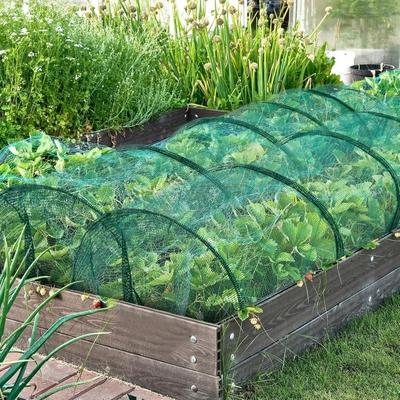 Collapsible Greenhouse Tunnel Green Mesh UV Protection Shade Net Cover Portable Metal Frame Garden Tunnel Vegetable Growing