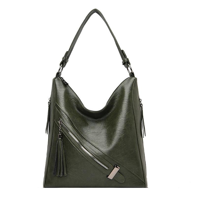 

Новая женская сумка, большая вместимость, вертикальная женская сумка-тоут, модная женская сумка на одно плечо с кисточкой и молнией