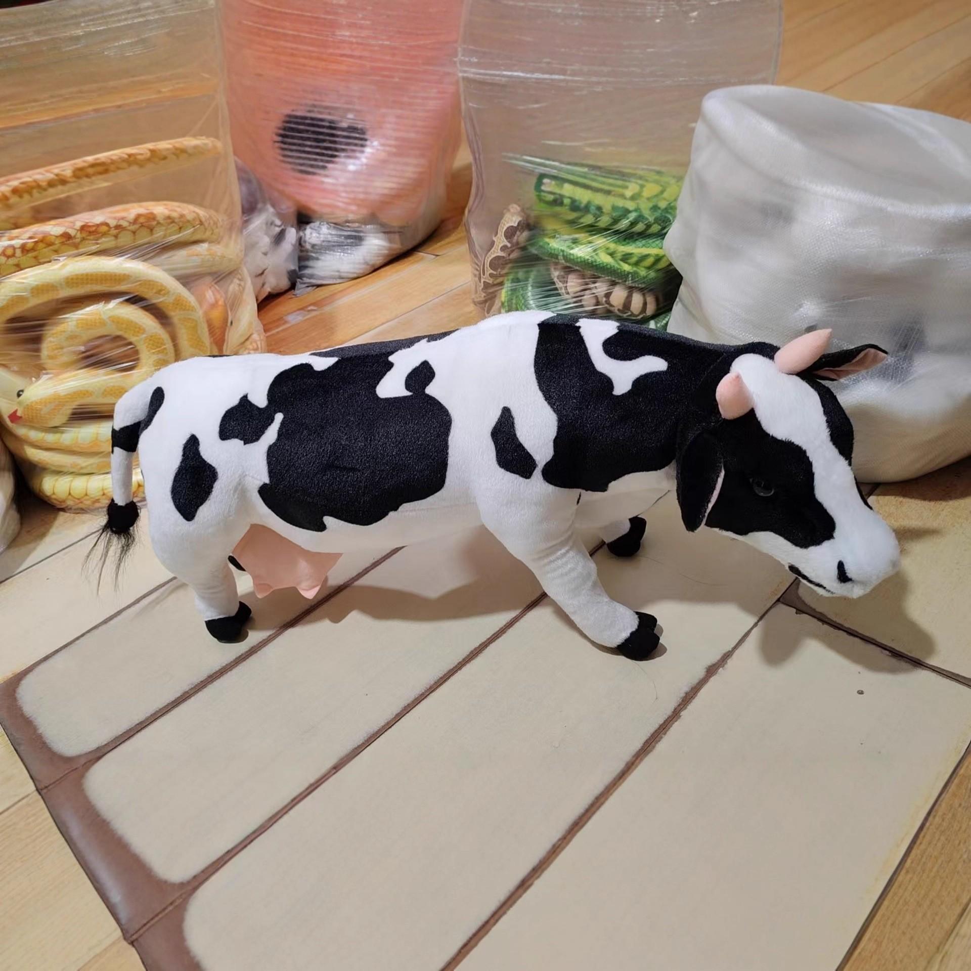 Cartoon Simulation Cow Doll Plush Toy Doll Zodiac Cow Rag Doll Big Horn Cow Ranch Props Length 70cm and height 35cm or so -1kg or so