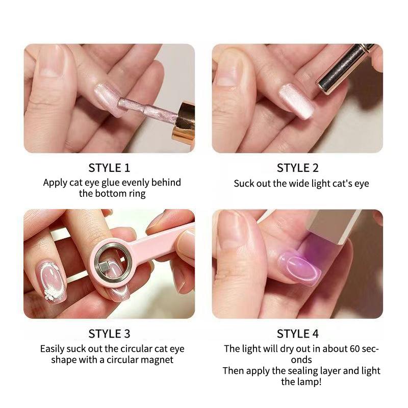 Ring-Shaped Nail Art Cat'S Eye Strong Magnet Tool Glass Bead Effect Cat Eye Magnetic Gel Polish Manicure Tools