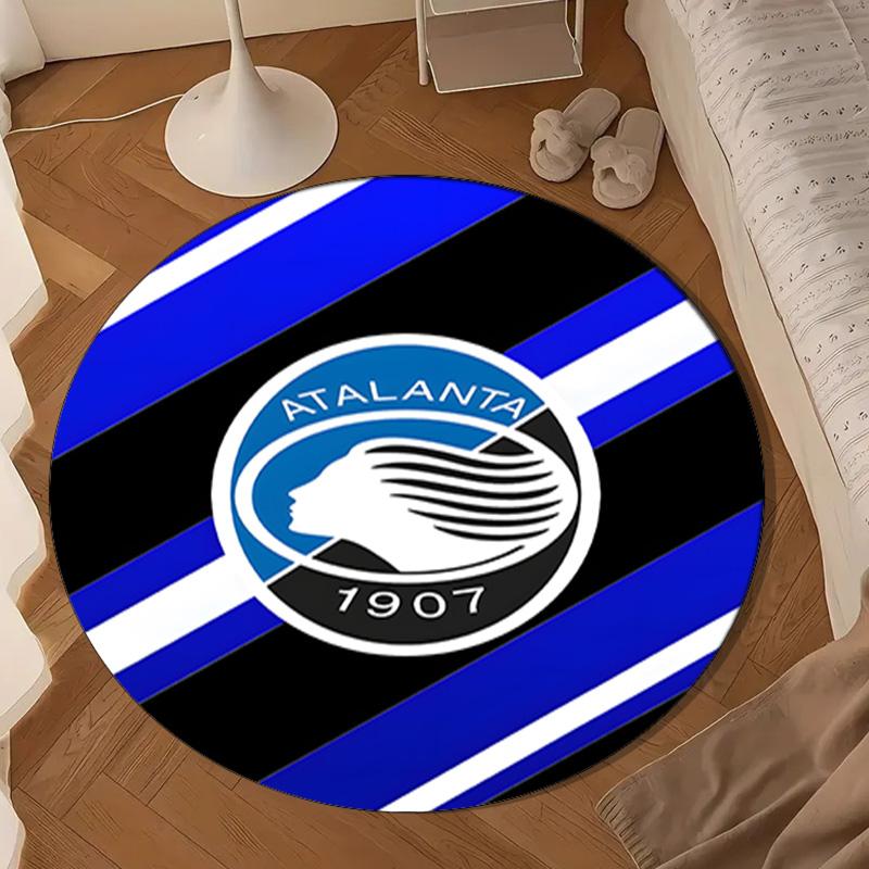 1PC Football Atalanta  Round Rug for Livingroom,Bedroom, Palyroom, Chair Rug, Area rug, Circle Carpet, Large Size Fan Christmas gift