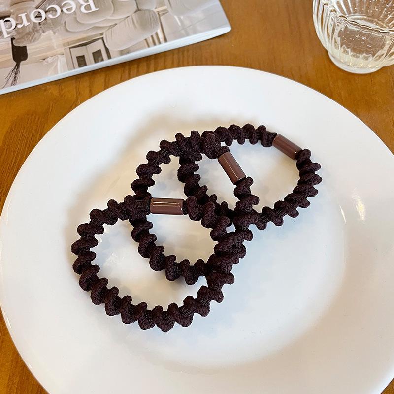 Durable High-Elastic Hair Rope for Women: Simple, Threaded Hair Ring for Autumn & Winter, Perfect for High Ponytails.