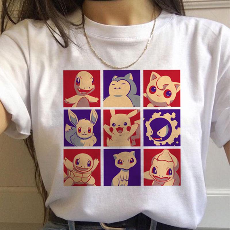 Harajuku T Shirts Women Kawaii Funny Cartoon Tshirt s Cute Print Tshirt Fashion Streetwear Top Tees Female