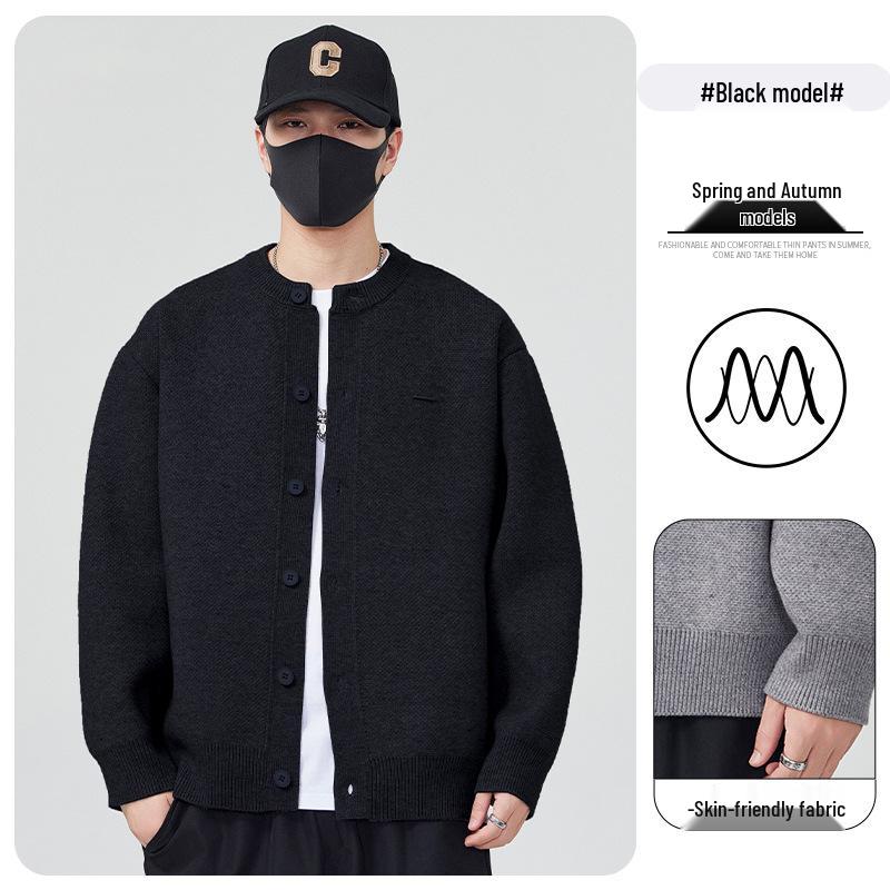 

Men s Versatile Knit Baseball Cardigan for Autumn/Winter 2026 M