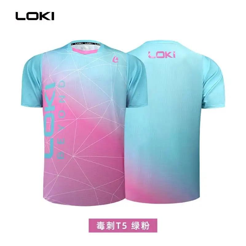 Neue LOKI Tischtennis Trikots für Damen und Herren, schnelltrocknende atmungsaktive Wettkampfsportbekleidung, Trainings-Kurzarm