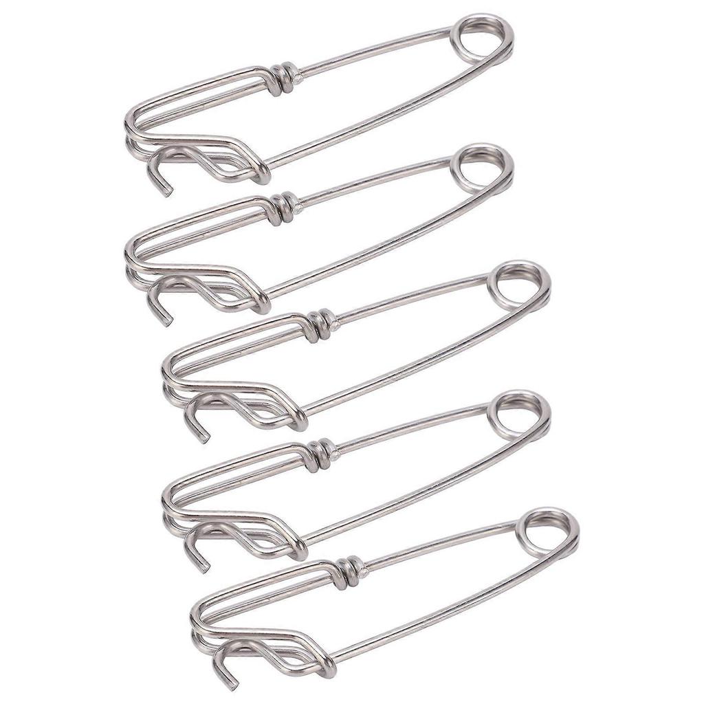 5PCS Long Line Clips Snap Swivel Sea Fishing Connectors Closed Eye Hanging Buckle Quick Pin Tool3.0cmx110MM