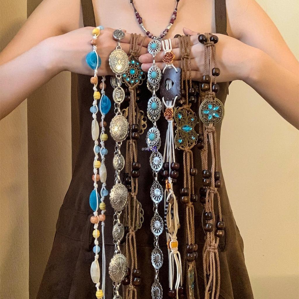 Bohemian Ethnic Waist Chain Belt for Women - Versatile Xinjiang Travel Outfit Accessory for Summer
