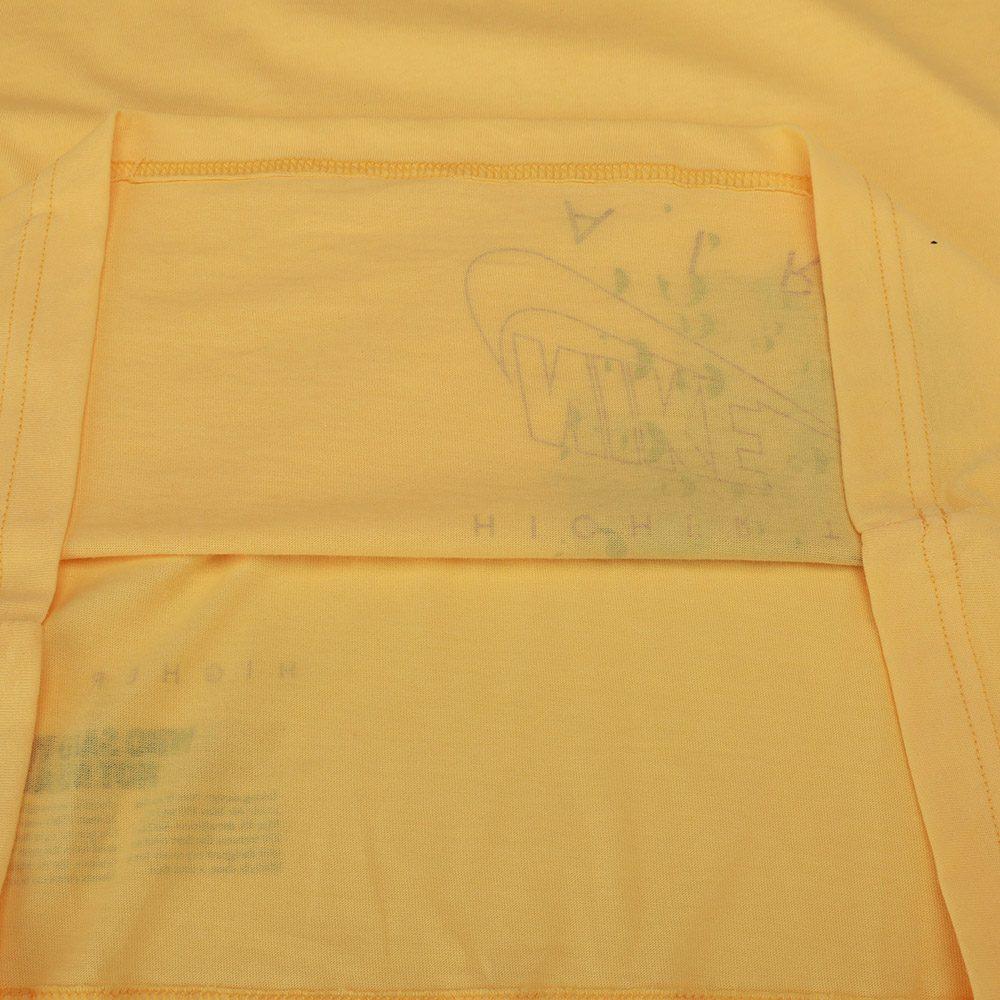 Nike T Shirts Women's Yellow Crew Neck Moderate Straight Fit CT8921-795