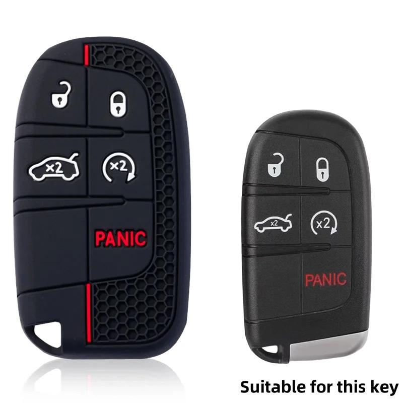 Silikon Auto Schlüsselabdeckung Hülle Für Fiat Dodge Ram Charger Journey Durango Jeep Grand Cherokee Chrysler Schlüsselloser Schlüsselanhänger Halter