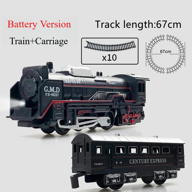 

Classic Electric Freight Train Set with Lighting Interactive STEM Educational Railway Track Model Children s Birthday Gift