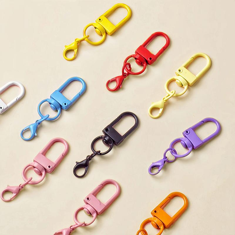 10/50 Pcs Colorful Carabiner Clasp Key Chain Rotating Keyrings For Diy Key Chain Bags Pendants Accessories