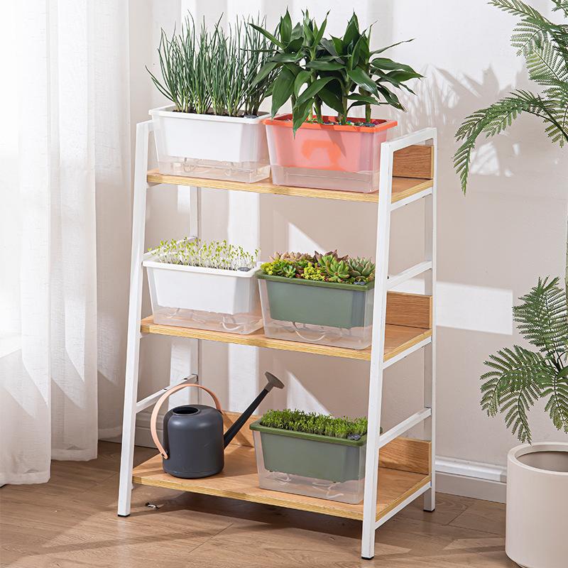 Self Watering Planter Flower Pot Lazy Flower Pot Automatic Water-Absorbing Flowerpot Double Layer Plastic Balcony Planter