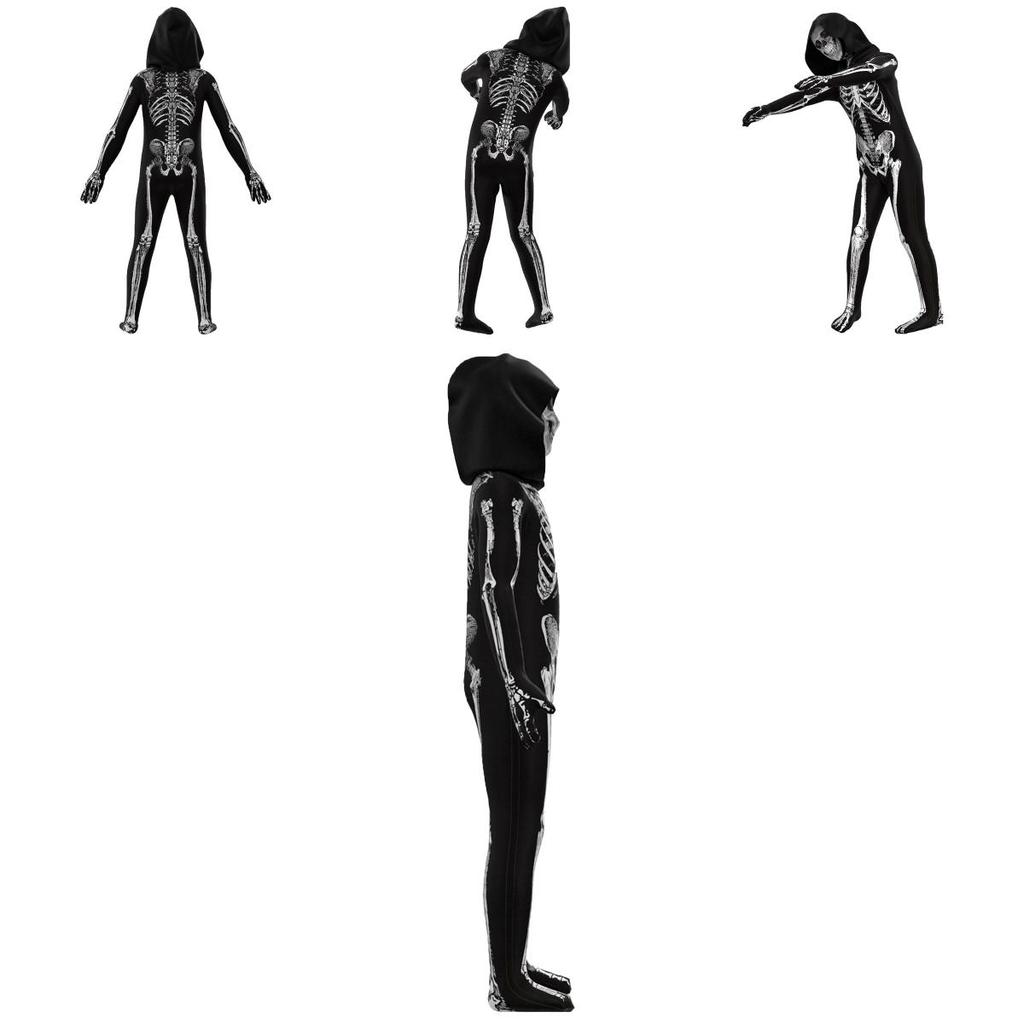 Children's Horror Skeleton One-piece Tights For Halloween And Cosplay Fun