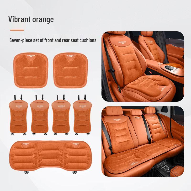 Exeed Car Seat Cushion: Flannel Cover for Yaoguang, Lingyun, Lan Yue, Xingji, Yuan, Zhuifeng, C-MD Models.