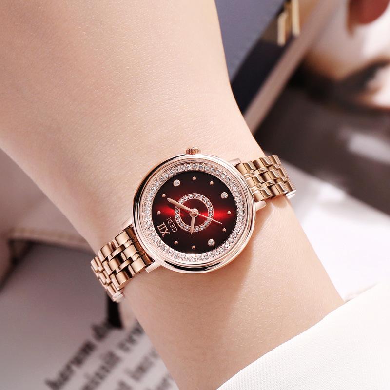 Fashion Light Luxury Gypsy Full Diamond Ladies Alloy Waterproof Quartz Stainless Steel Watch