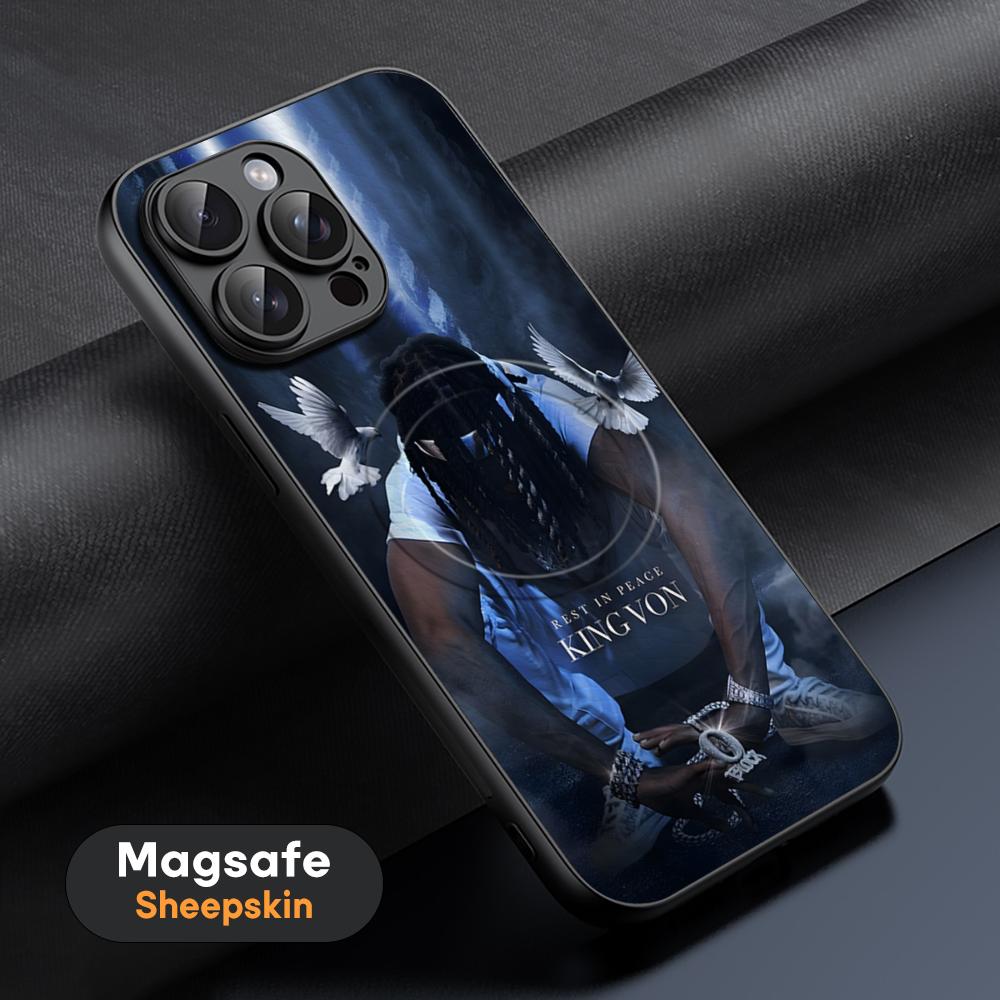Singer King V-vons Hot Cool Phone Case For iPhone 17 16 15 14 13 12 11 Plus Pro Max High-end Luxury Magsafe Sheepskin