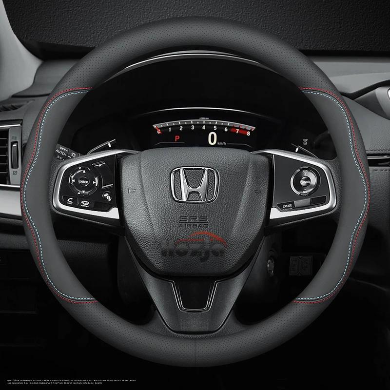 Leather Car Steering Wheel Cover for Honda CRV Ridgeline HRV Prologue URV Accord ZRV Odyssey WRV BRV Accord Pilot Fit Passport