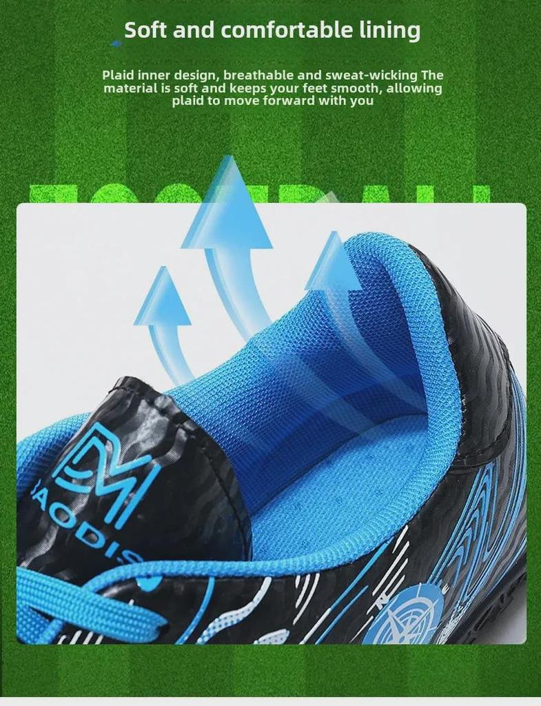 Youth Long-Spike Football Shoes for Boys and Girls, Suitable for Student Athletes In Training and Competitions.