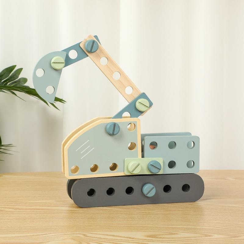 Wooden Variety of DIY Nut Combination, Young Children Creative Screws Puzzle Fight Disassembly Building Block Interactive Toys