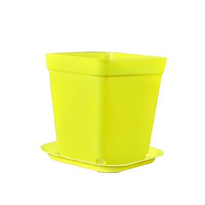 Square Plant Pot Plastic Flower Drainage Hole Gardening Flowerpot Horticulture Planter with Tray Garden Balcony Decor