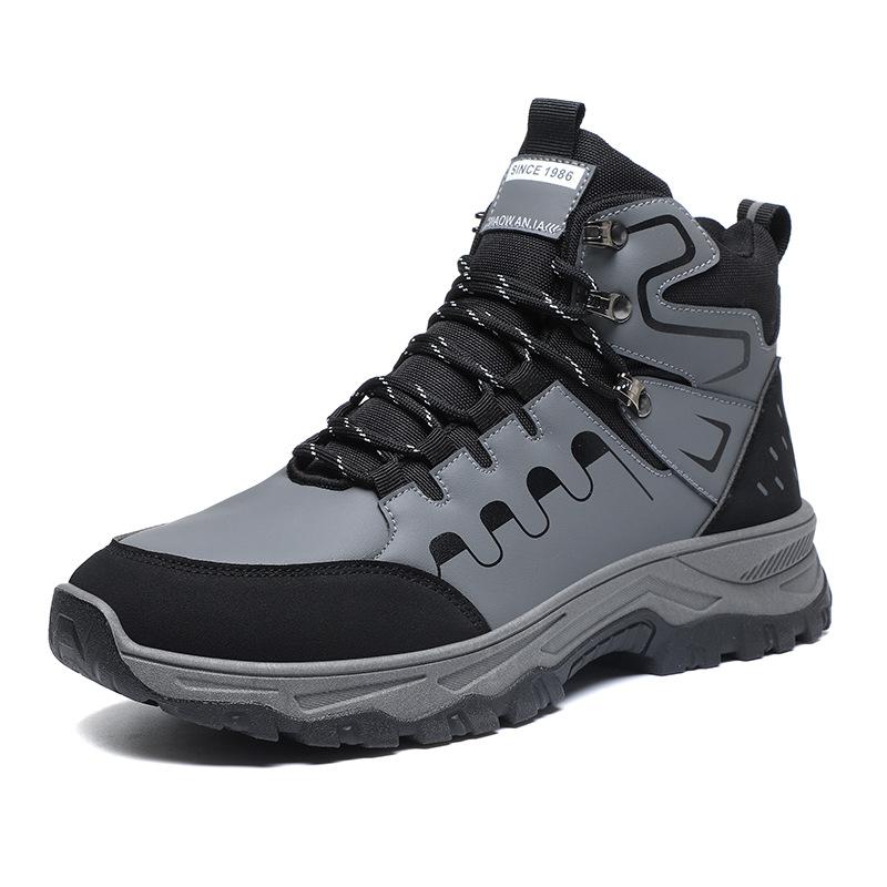 Men's Shoes Autumn New Sports Outdoor Casual Hiking Shoes Men's Thick-soled Wear-resistant Medium Tube Labor Insurance Shoes