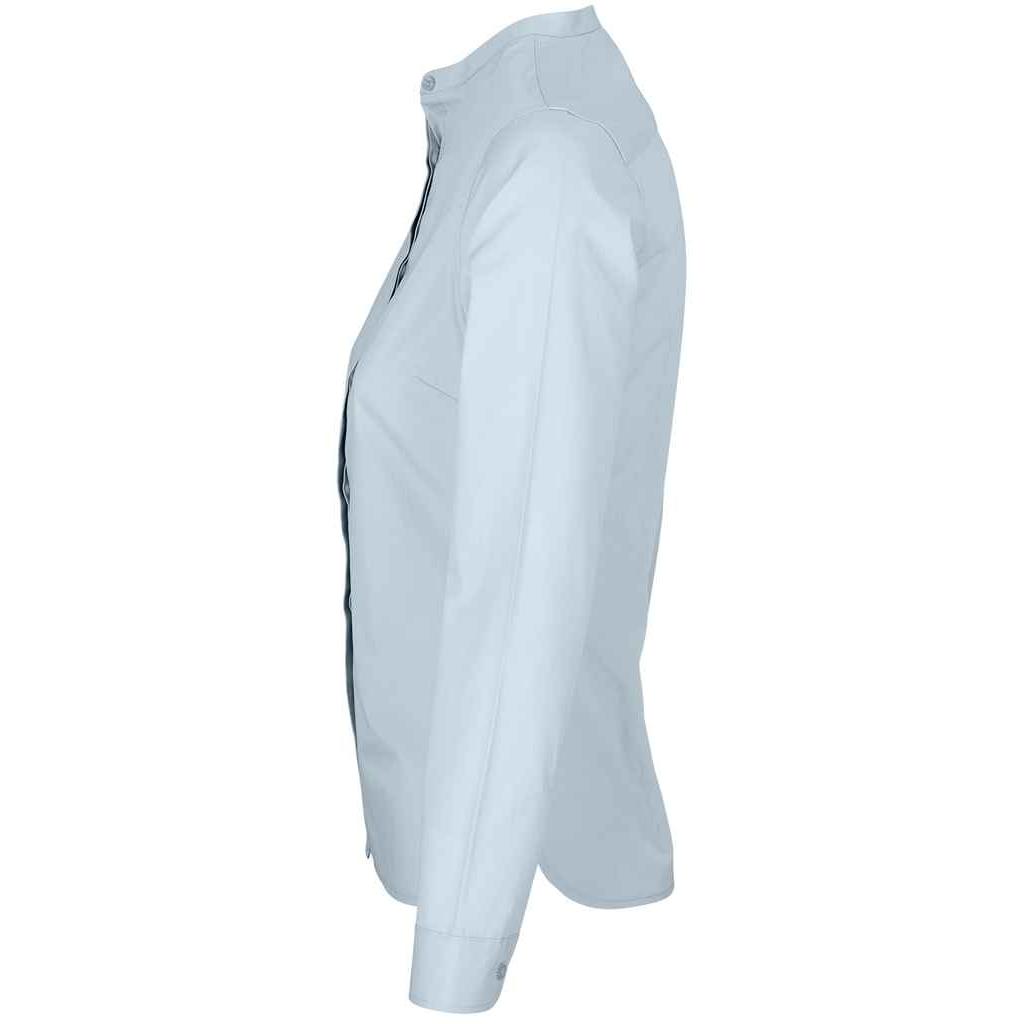 NEOBLU Womens/Ladies Poplin Bart Mao Collar Formal Shirt