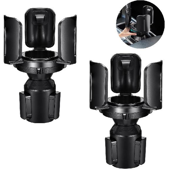 2 Pack Car Cup Holder Expander Adapter (Adjustable) This Hill All Purpose Cup Holder Expander For Car With Rubber Fits Less Than 5.51" Large Bottles